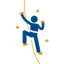 Illustration of a Person Climbing Rock wall
