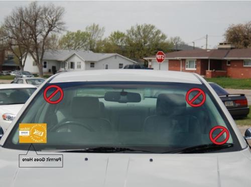 Car showing correct permit location